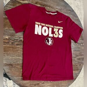 FSU Florida State Seminoles 3-Time National Champions Noles Nike T-Shirt - Large